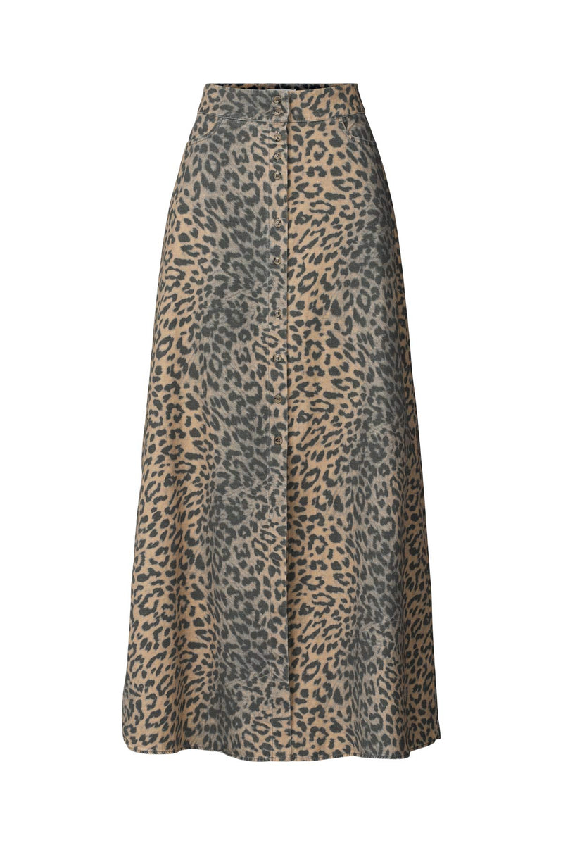 Natja - Leopard print button skirt I Leopard Leopard XS 3 - Rabens Saloner