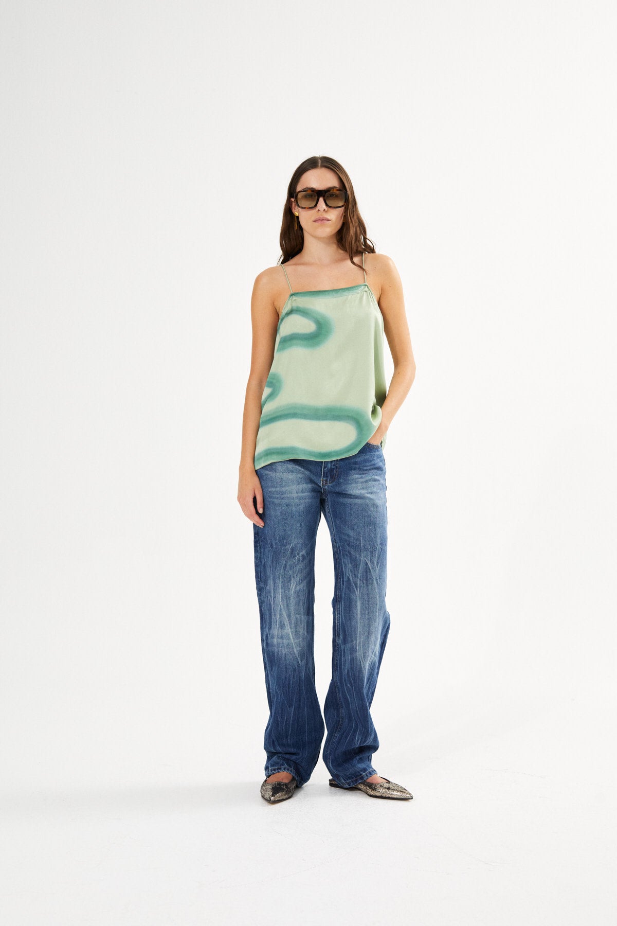 Karis - Fluid camisole top I Aloe vera combo 1 - Rabens Saloner