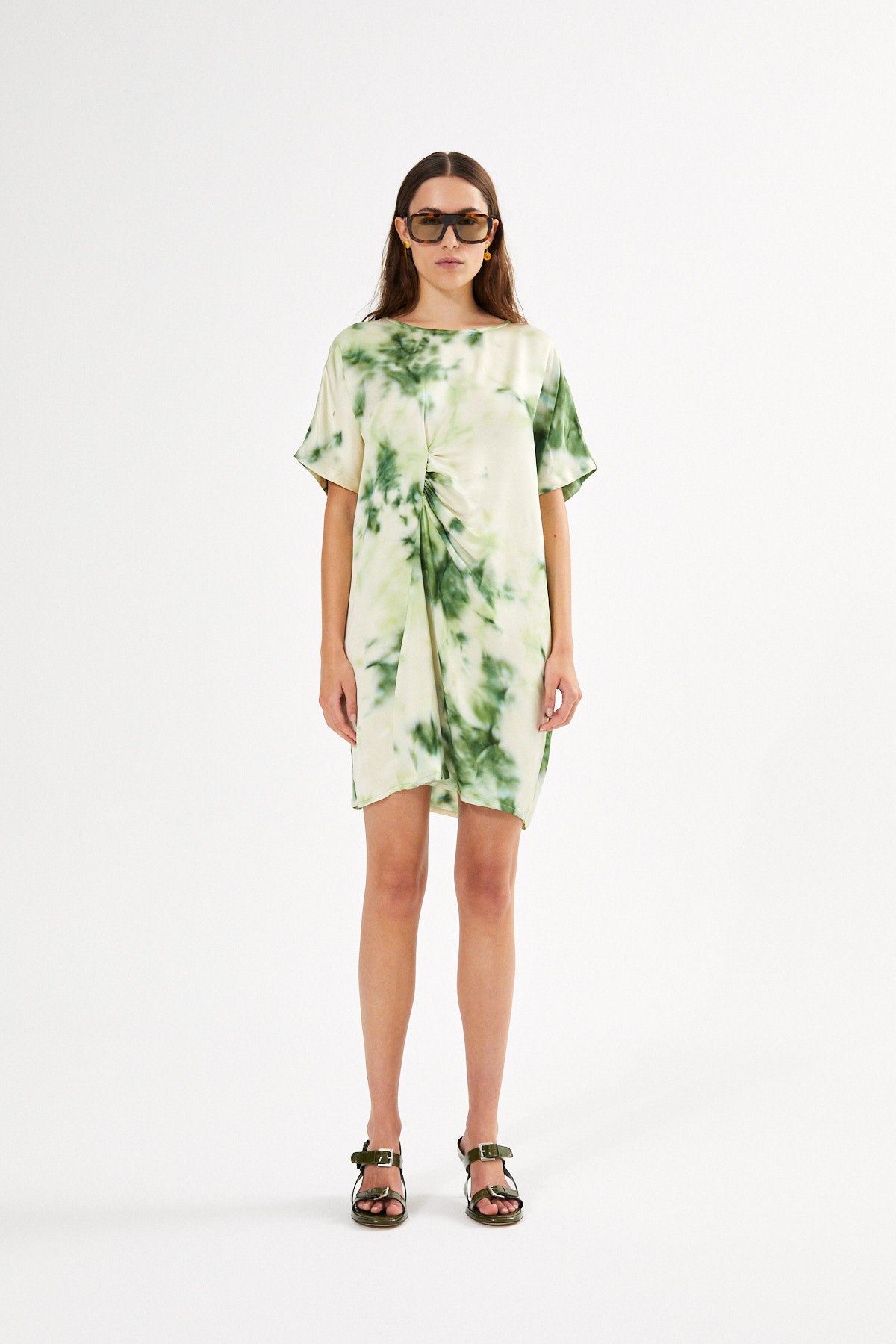 Inaz - Fusion draped pick up dress I Emerald combo 3 - Rabens Saloner