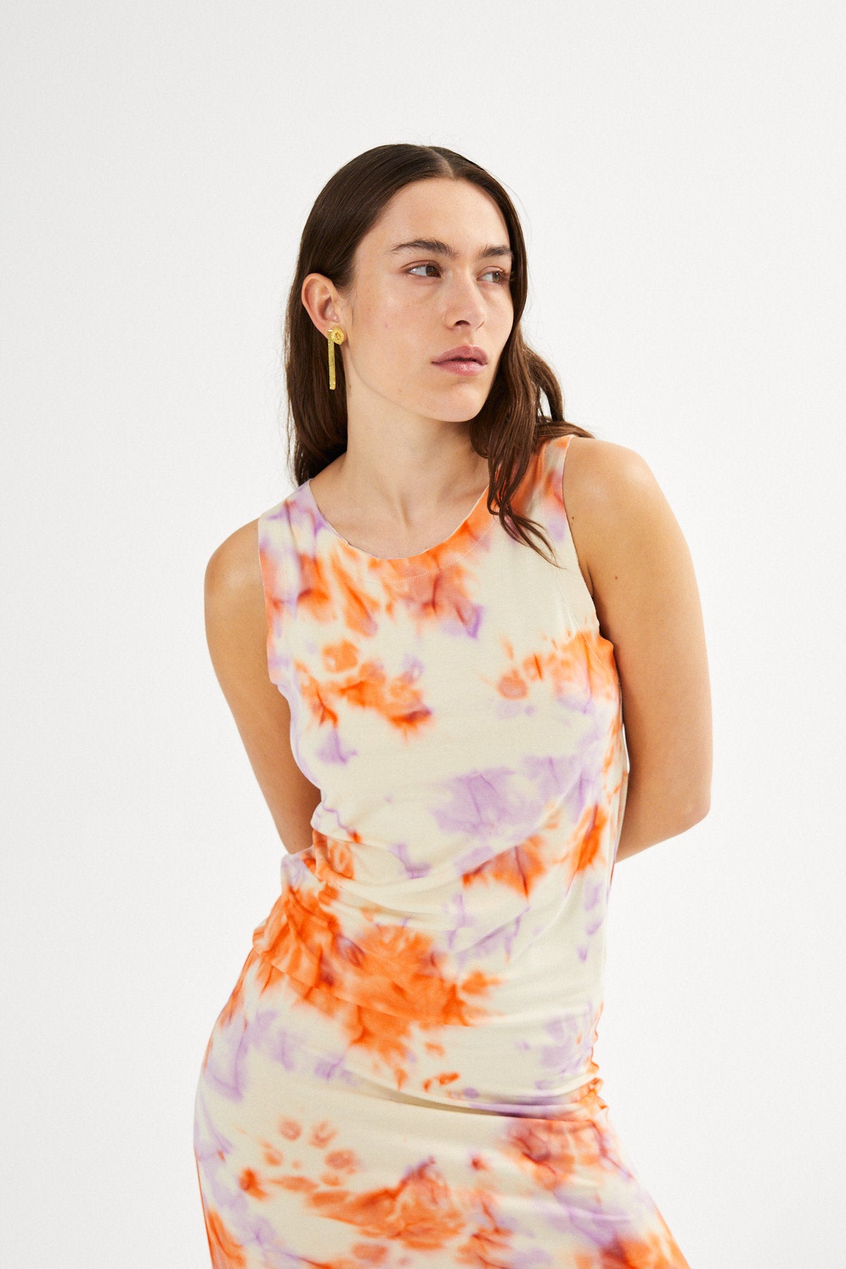 Niara - Fusion long tank dress I Lemon combo 4 - Rabens Saloner
