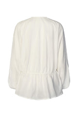 Corrie - Cotton voile deep V-neck top I White White XS/S 4 - Rabens Saloner