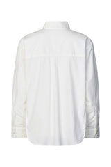 Djana - Poplin side gather shirt I White 4 - Rabens Saloner