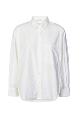 Djana - Poplin side gather shirt I White White XS 3 - Rabens Saloner