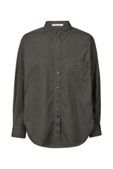 Djana - Poplin side gather shirt I Faded black Faded black XS 1 - Rabens Saloner