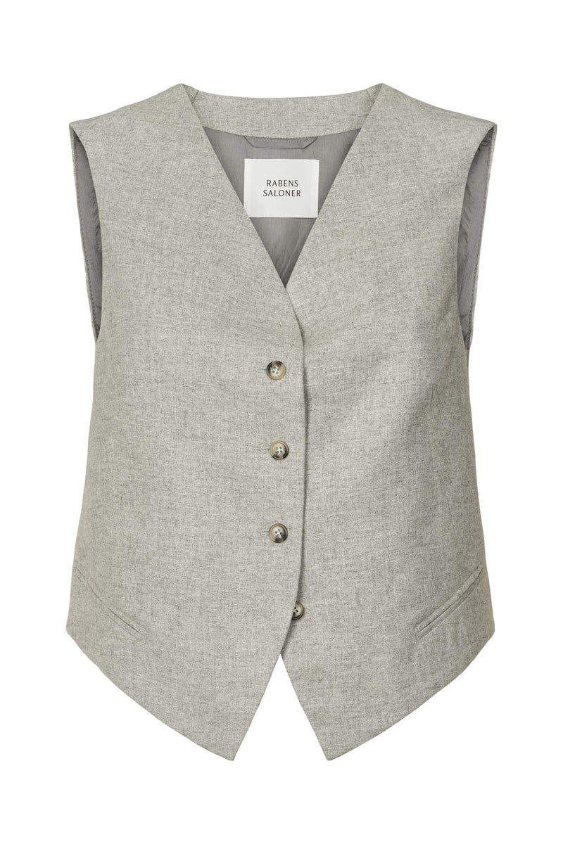 Favour - Drapy tailoring vest I Grey melange Grey melange XS 5 - Rabens Saloner