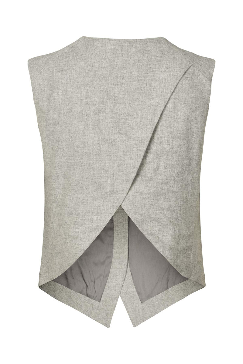 Favour - Drapy tailoring vest I Grey melange 6 - Rabens Saloner