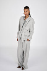 Everdeen - Drapy tailoring relaxed pants I Grey melange 6 - Rabens Saloner