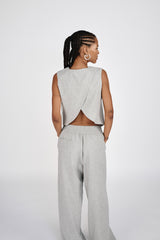 Everdeen - Drapy tailoring relaxed pants I Grey melange 4 - Rabens Saloner