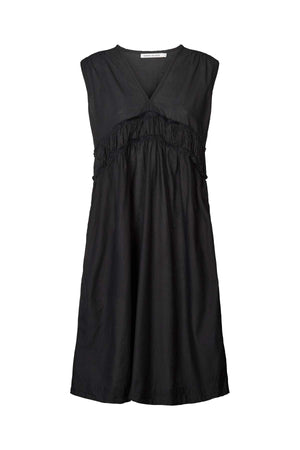 Hyben - Cotton short dress I Black Black XS 1 - Rabens Saloner