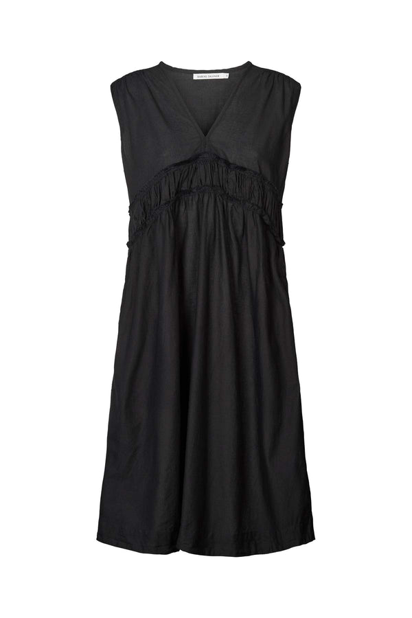 Hyben - Cotton short dress I Black Black XS 1 - Rabens Saloner
