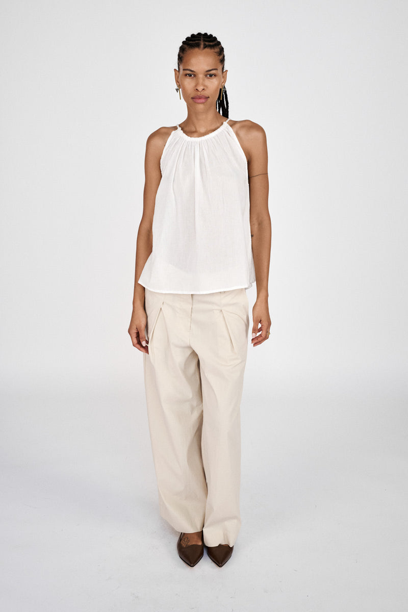 Hoda - Cotton halter top I White 3 - Rabens Saloner