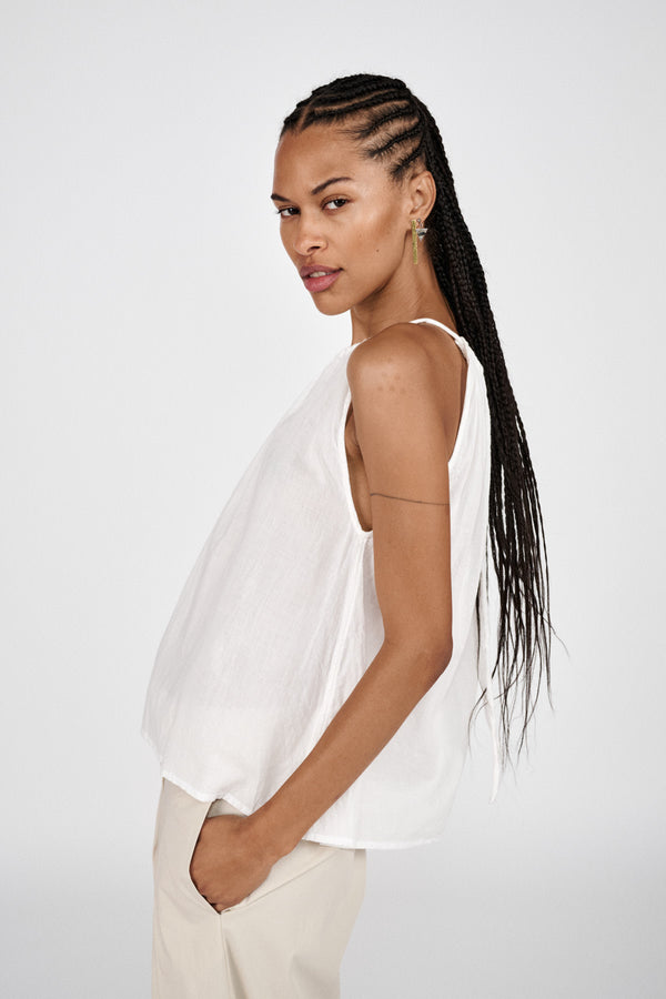 Hoda - Cotton halter top I White 1 - Rabens Saloner