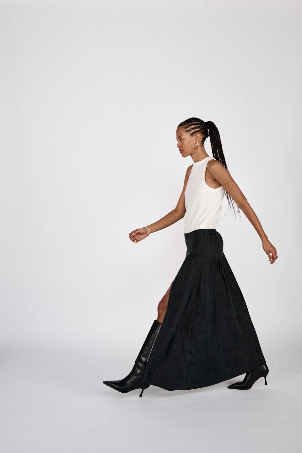 Gusta - Cluster jacquard zip skirt I Black 1 - Rabens Saloner