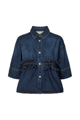 Paige - Denim shirt jacket I Dark washed indigo Dark washed indigo XS 5 - Rabens Saloner