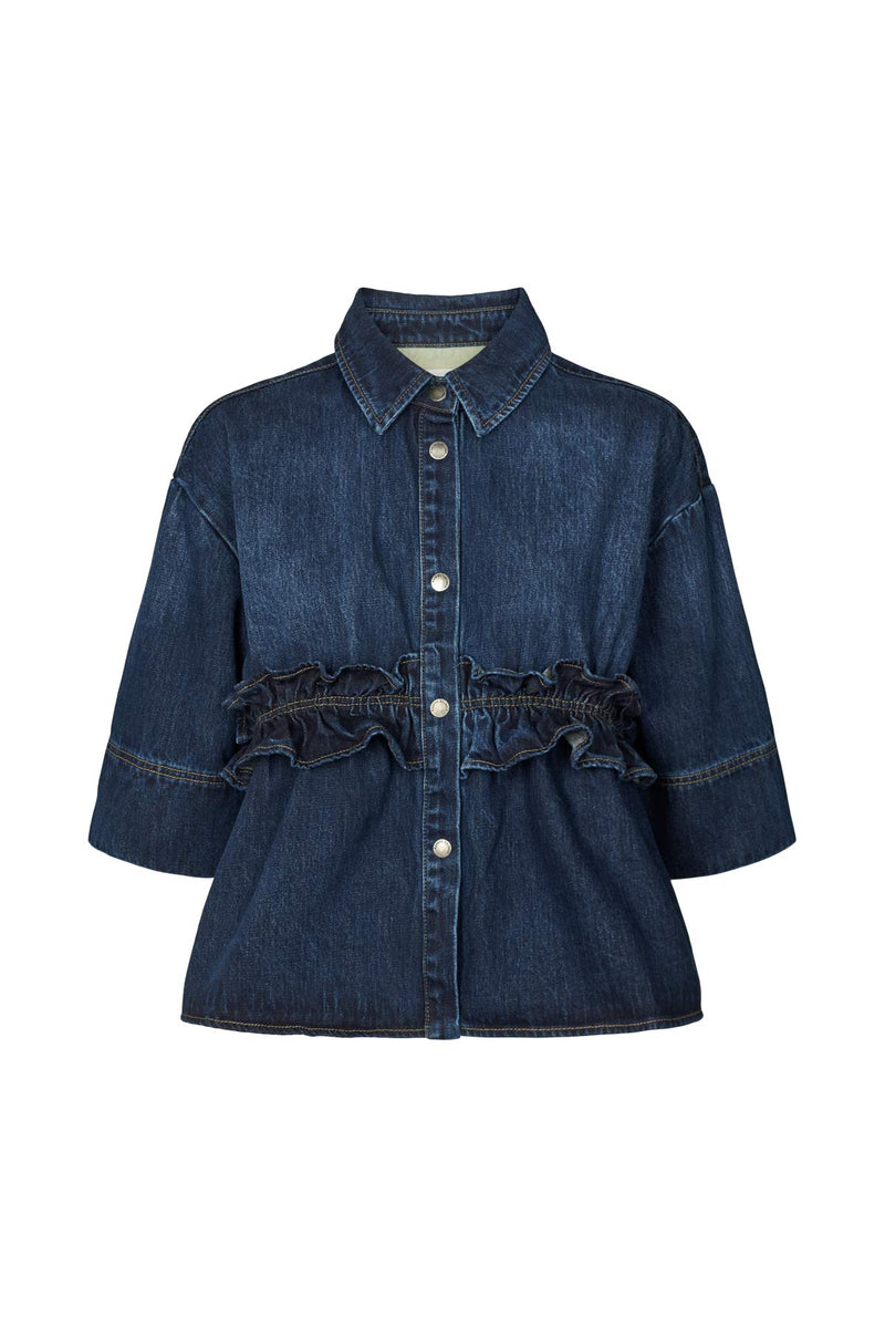 Paige - Denim shirt jacket I Dark washed indigo Dark washed indigo XS 5 - Rabens Saloner