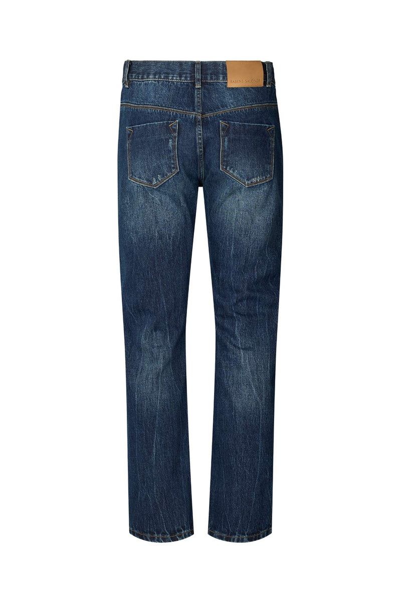 Fine - Denim cropped pants I Dark washed indigo 7 - Rabens Saloner