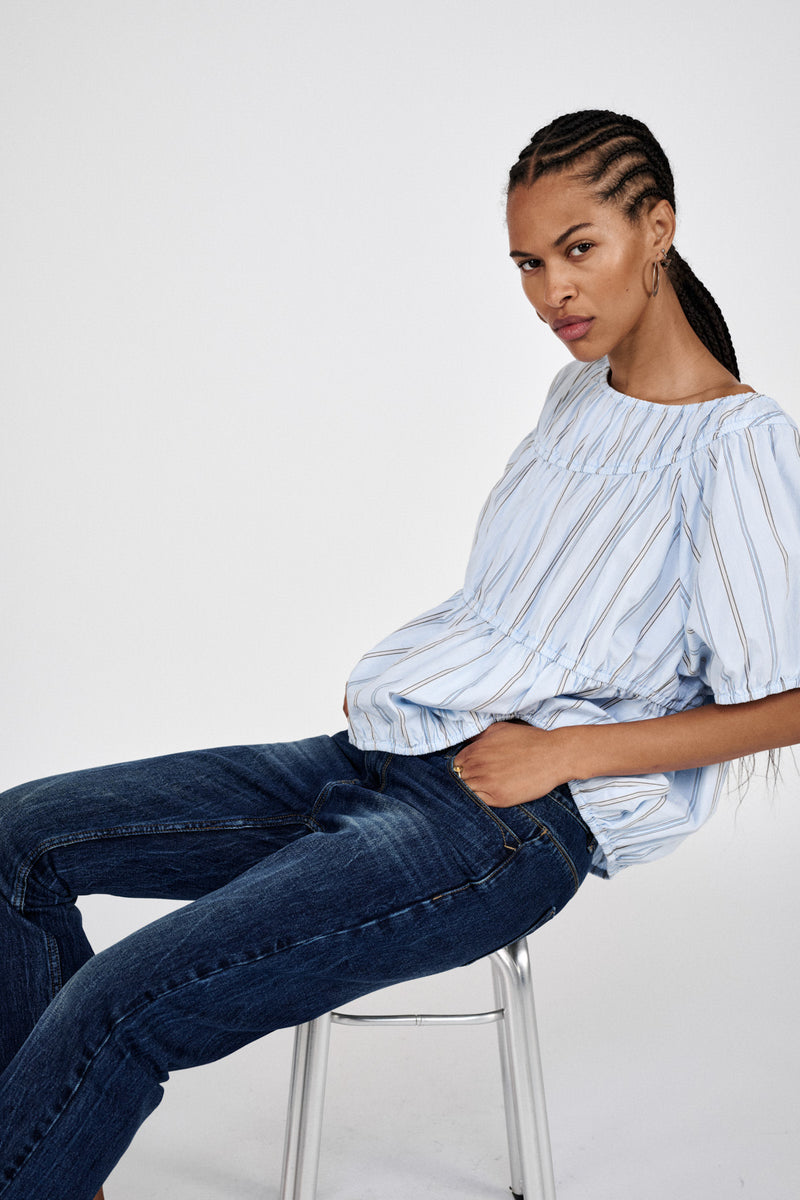 Fine - Denim cropped pants I Dark washed indigo 4 - Rabens Saloner