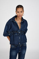 Fine - Denim cropped pants I Dark washed indigo 5 - Rabens Saloner