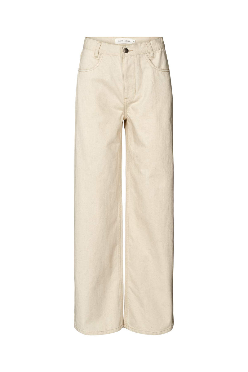 Fellini - Denim ecru straight pants I Ecru Ecru 25 5 - Rabens Saloner