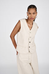 Banu - Denim ecru vest I Ecru 1 - Rabens Saloner