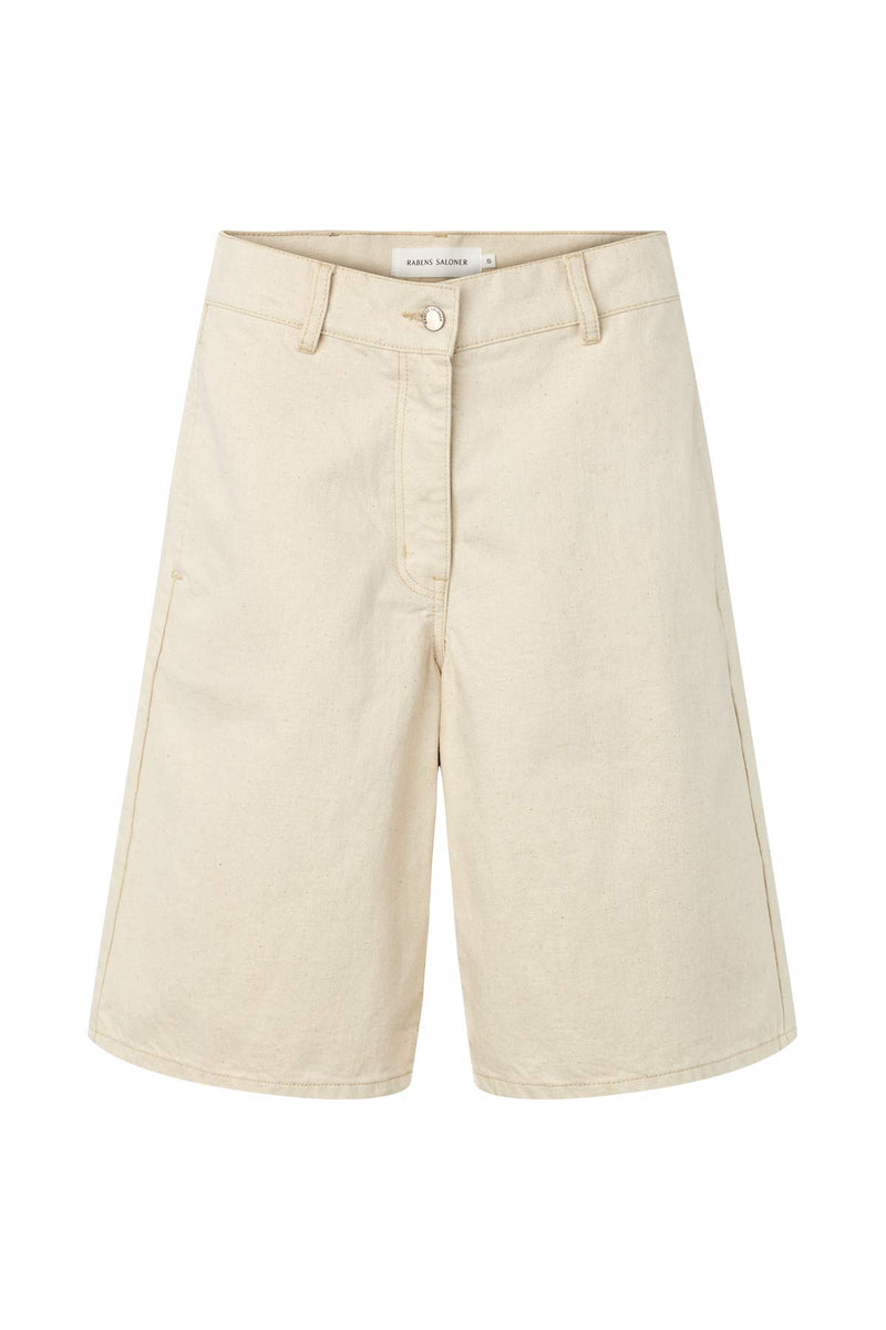 Raha - Denim ecru wide shorts I Ecru Ecru XS 4 - Rabens Saloner