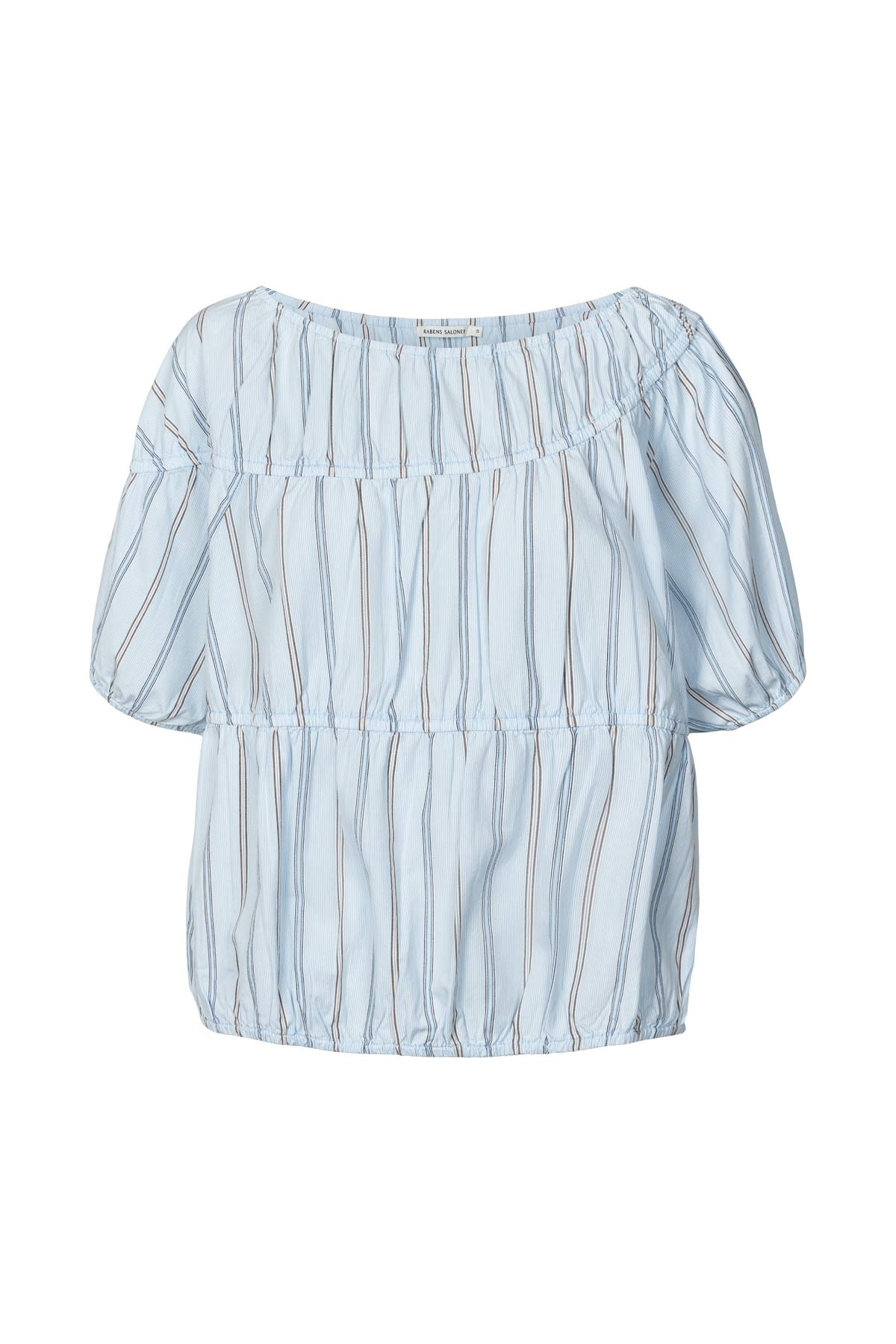 Lotte - Reverse stripe elasticated top I Blue pyjama stripe Blue pyjama stripe XS/S 5 - Rabens Saloner