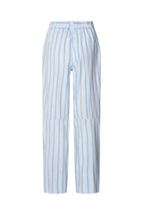 Fresia - Reverse stripe military pants I Blue pyjama stripe 8 - Rabens Saloner
