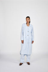 Fresia - Reverse stripe military pants I Blue pyjama stripe 6 - Rabens Saloner