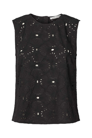 Piper - Supersize anglaise tank top I Caviar Black Caviar Black XS 4 - Rabens Saloner