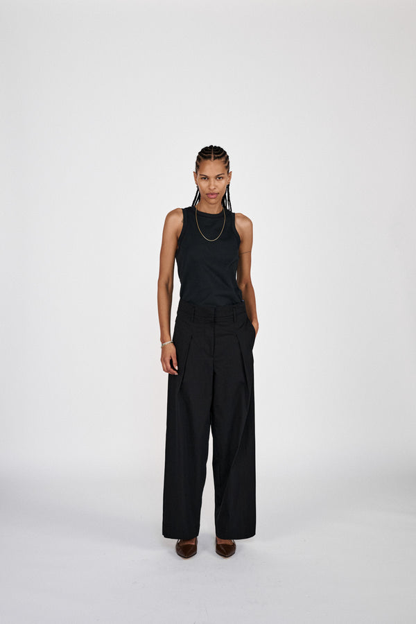 Johnny - Pima jersey tank top I Pirate black 2 - Rabens Saloner