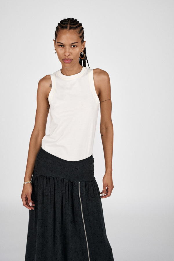 Johnny - Pima jersey tank top I Chalk 1 - Rabens Saloner
