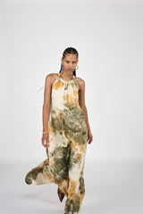 Hope - Abstract halter dress I Forest combo 2 - Rabens Saloner