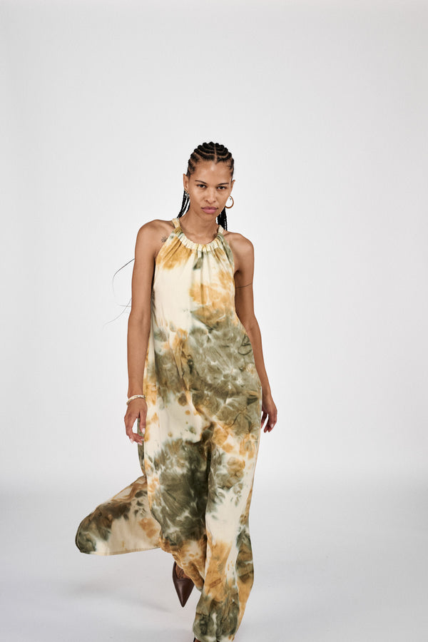 Hope - Abstract halter dress I Forest combo 2 - Rabens Saloner