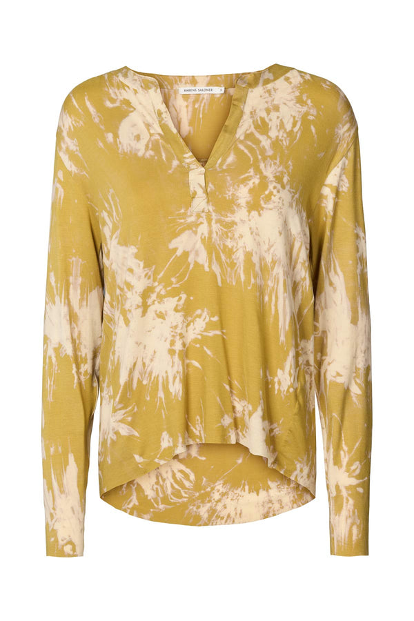 Matie - Misty placket long sleeve top I Golden mustard combo Golden mustard combo XS 1 - Rabens Saloner