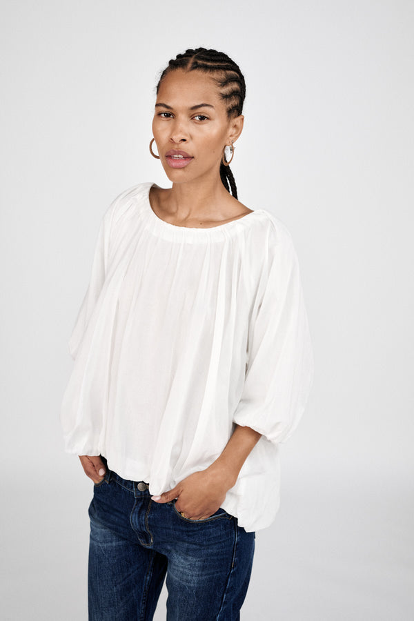 Rachelle - Voile cloud blouse I White 2 - Rabens Saloner