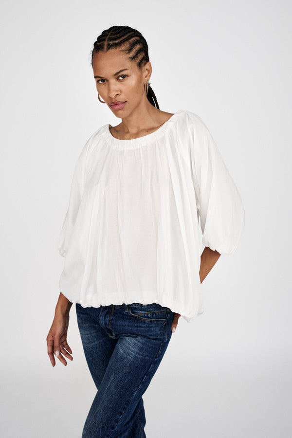 Rachelle - Voile cloud blouse I White 1 - Rabens Saloner