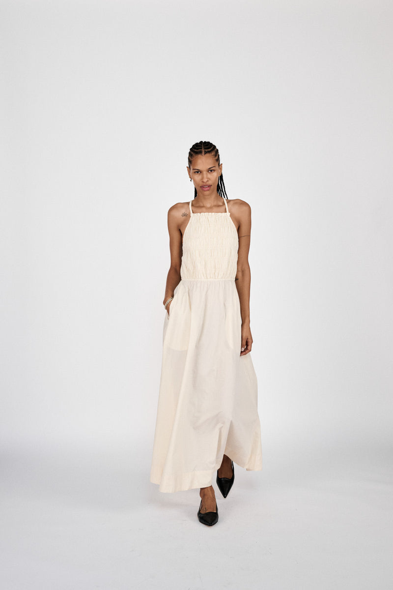 Cylle - Poplin elastic dress I Champagne 1 - Rabens Saloner
