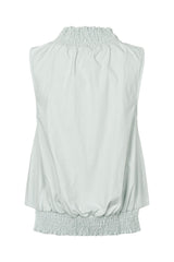 Fiola - Poplin heavy shirring top I Sky blue 2 - Rabens Saloner
