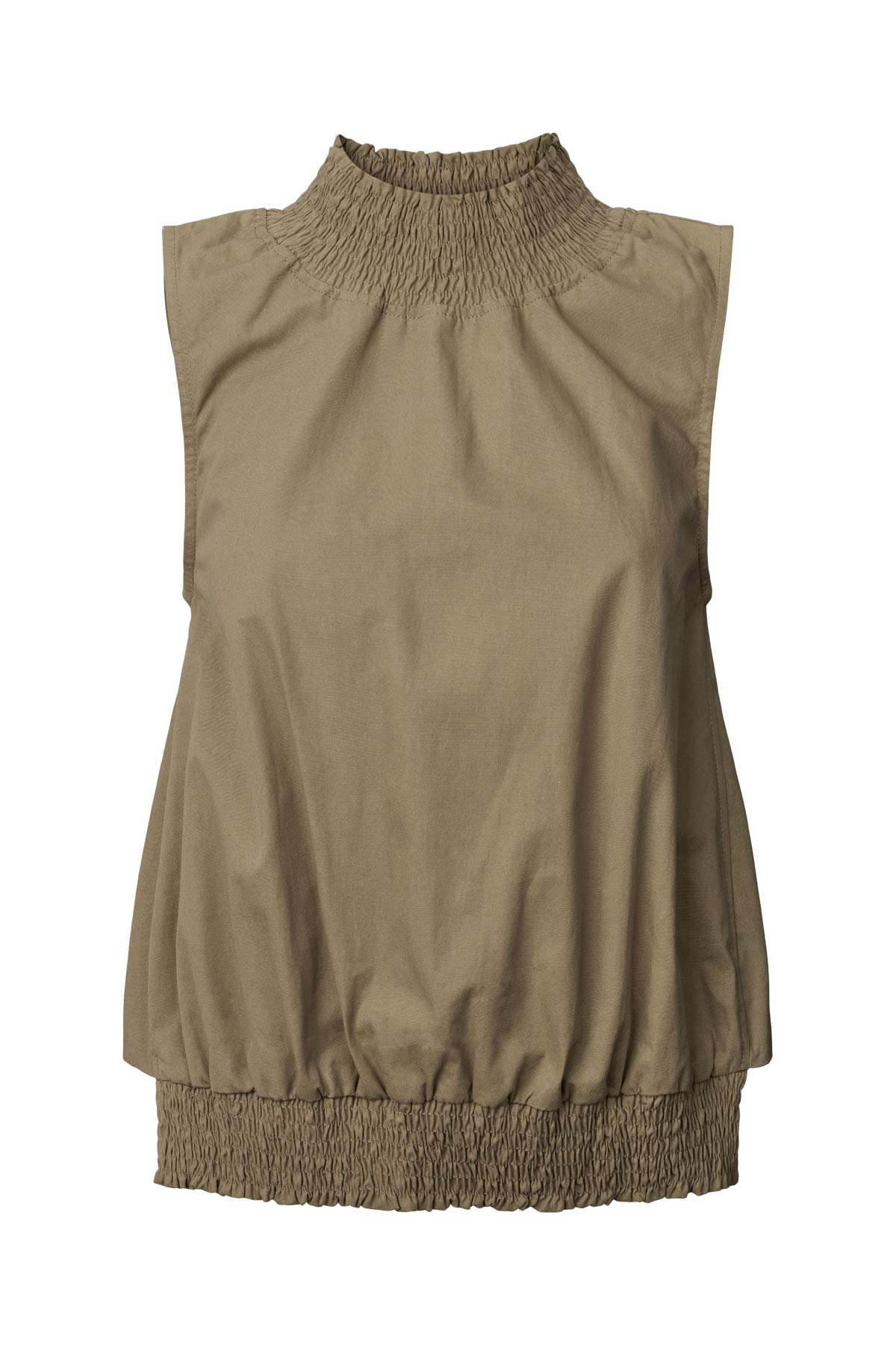 Fiola - Poplin heavy shirring top I Dry bark Dry bark XS 4 - Rabens Saloner