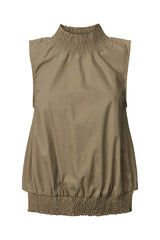 Fiola - Poplin heavy shirring top I Dry bark Dry bark XS 4 - Rabens Saloner