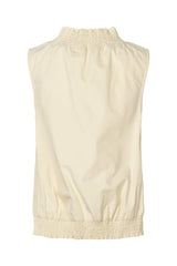 Fiola - Poplin heavy shirring top I Champagne 2 - Rabens Saloner