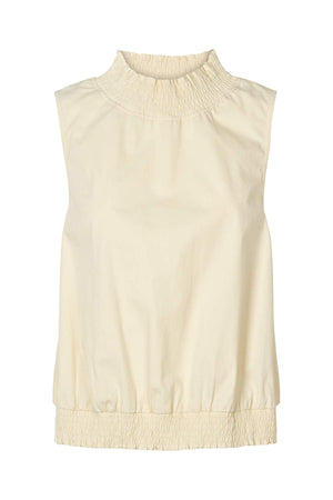 Fiola - Poplin heavy shirring top I Champagne Champagne XS 1 - Rabens Saloner