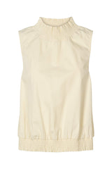 Fiola - Poplin heavy shirring top I Champagne Champagne XS 1 - Rabens Saloner