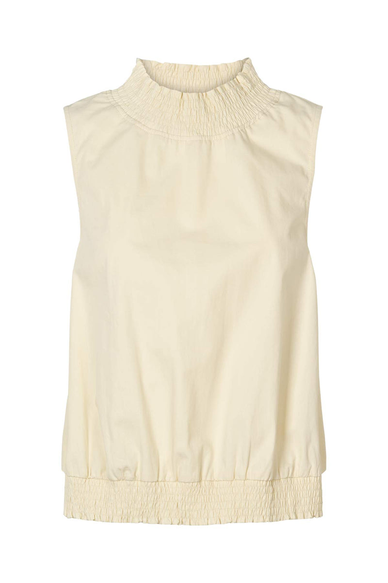 Fiola - Poplin heavy shirring top I Champagne Champagne XS 1 - Rabens Saloner