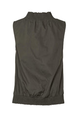 Fiola - Poplin heavy shirring top I Pirate black 2 - Rabens Saloner
