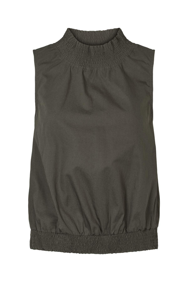 Fiola - Poplin heavy shirring top I Pirate black Pirate black XS 1 - Rabens Saloner
