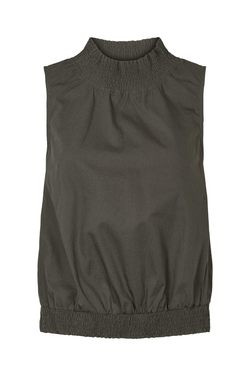 Fiola - Poplin heavy shirring top I Pirate black Pirate black XS 1 - Rabens Saloner