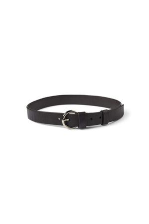 Gerly - Leather slim belt I Black Black 70 1 - Rabens Saloner