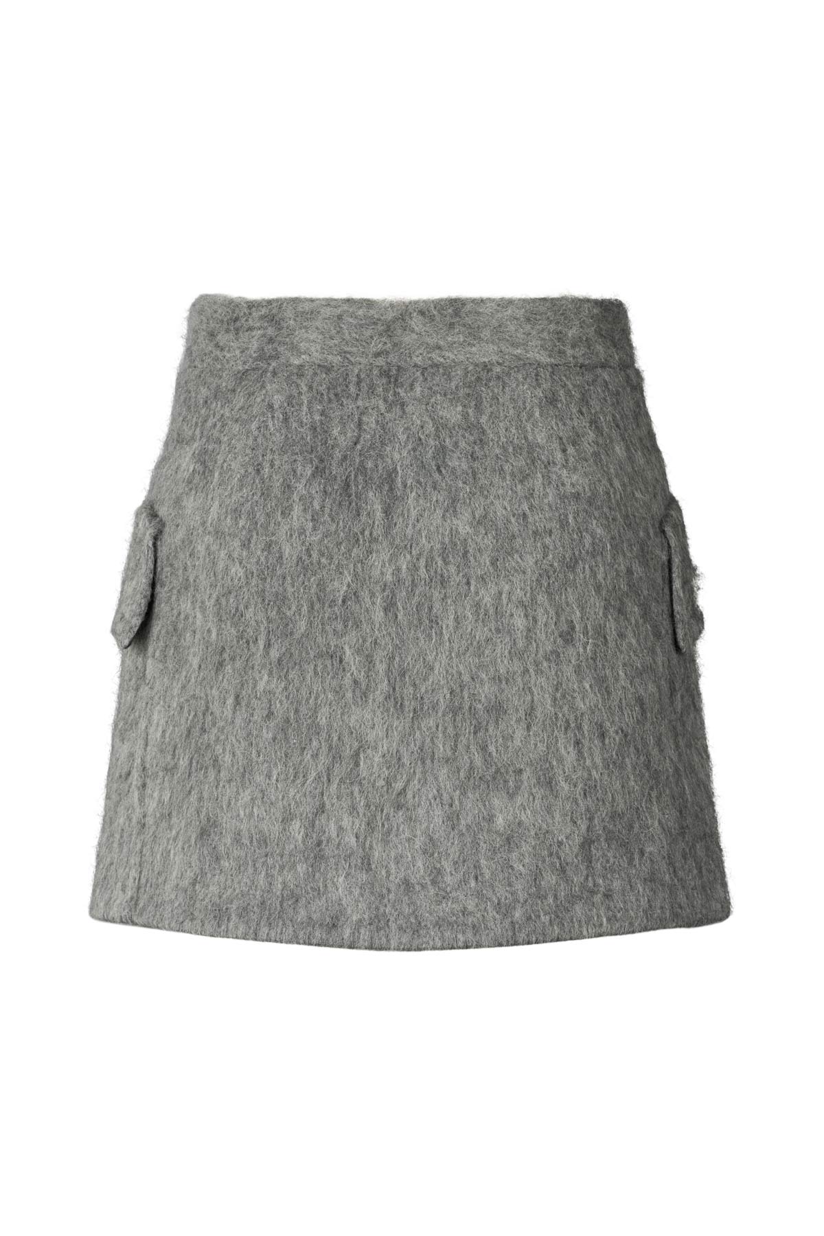 Olympia - Fuzzy skirt I Grey melange 6 - Rabens Saloner