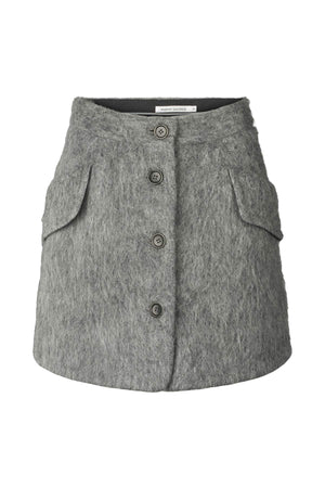 Olympia - Fuzzy skirt I Grey melange Grey melange XS 5 - Rabens Saloner